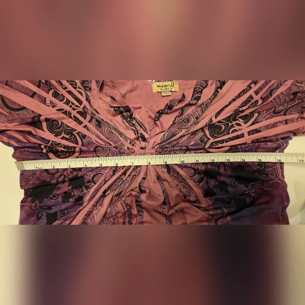 ONE WORLD Pink and Purple Women's Dress - Picture 10 of 15